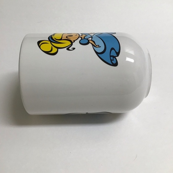 Disney Parks Cinderella Coffee Mug Jaq Gus Animated Cartoon White Teal Tea Cup - Picture 7 of 11